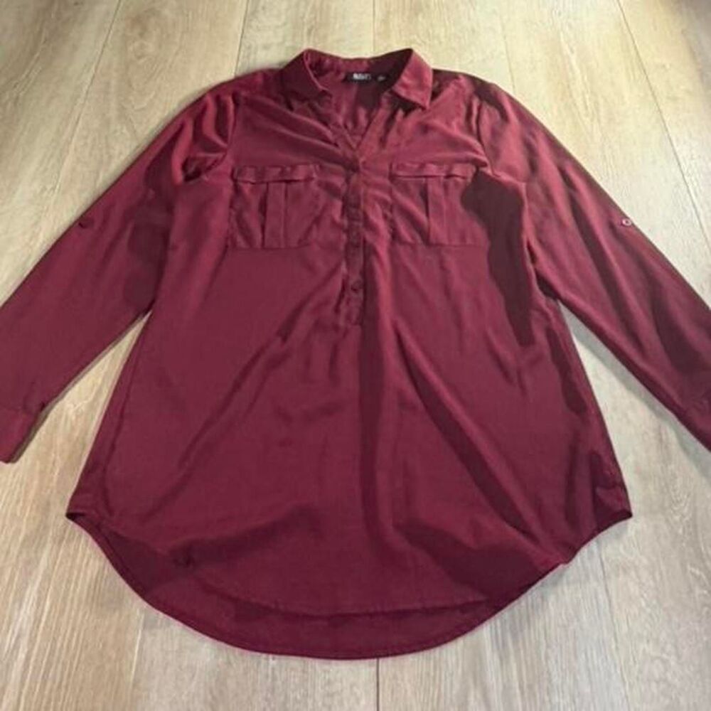 Unbranded Men's Burgundy and Red Shirt